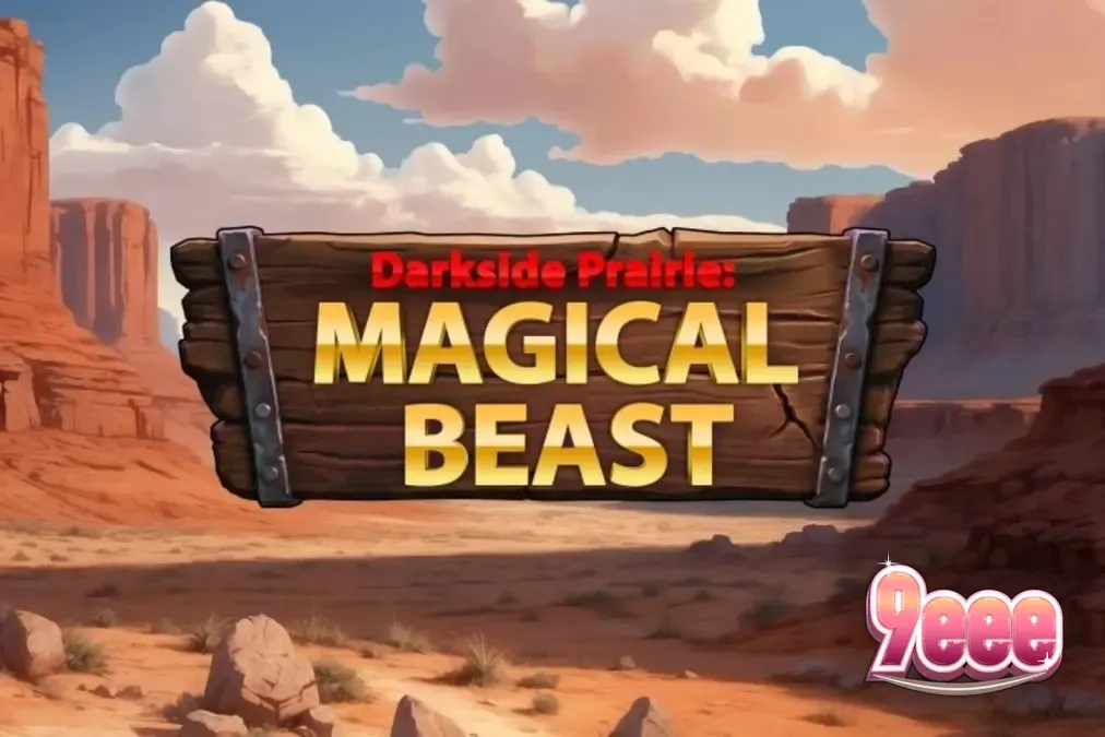 Uma representação visual do slot Darkside Prairie: Magical Beasts com bisões majestosos e um cenário de cânion ao crepúsculo.